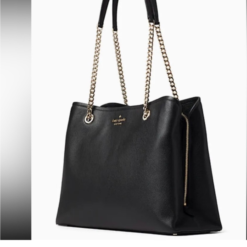 Kate Spade Jordyn Medium Chain Handle
Tote Leather Shoulder Bag in Black